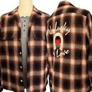 Allsaints Fortunado Plaid Shirt Jacket Unlucky in Love Flannel New XXL All Saint